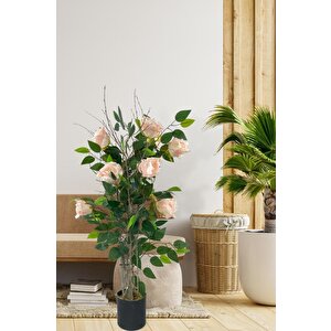 Yapay Ağaç Pembe Gül Ağacı 90cm Doğal Salex Dallı