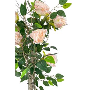 Yapay Ağaç Pembe Gül Ağacı 90cm Doğal Salex Dallı