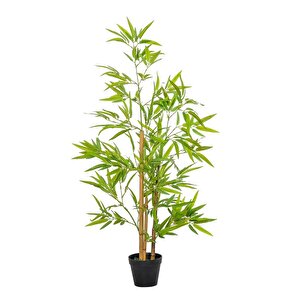Yapay Ağaç Bambu Ağacı 3 Gövdeli 100*40cm Siyah Plastik Saksılı