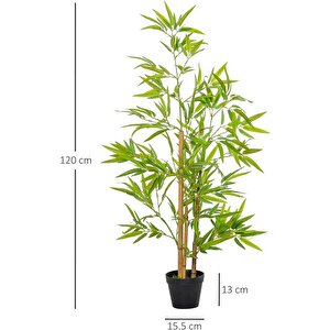 Yapay Ağaç Bambu Ağacı 3 Gövdeli 100*40cm Siyah Plastik Saksılı