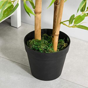 Yapay Ağaç Bambu Ağacı 3 Gövdeli 100*40cm Siyah Plastik Saksılı