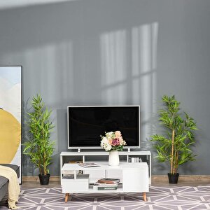 Yapay Ağaç Bambu Ağacı 3 Gövdeli 100*40cm Siyah Plastik Saksılı