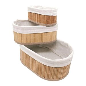 3b Trend Doğal Bambu Organizer Kutusu, Bambu Ahşap Ekmeklik, Ahşap Bambu Ekmek Sepeti