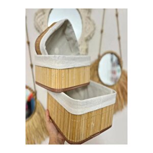 3b Trend Doğal Bambu Organizer Kutusu, Bambu Ahşap Ekmeklik, Ahşap Bambu Ekmek Sepeti