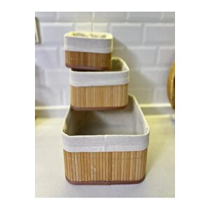 3b Trend Doğal Bambu Organizer Kutusu, Bambu Ahşap Ekmeklik, Ahşap Bambu Ekmek Sepeti