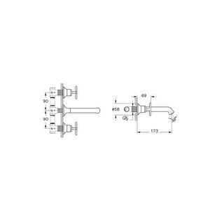 Origin Classic Ank.lav.bat.s.üstü 3d Soft Bakır A4289029 Ankastre Lavabo Bataryası Sıva Üstü