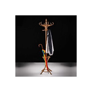 Handy Mate Dorya 12li Ahşap Askılık-ceviz 51x185x51 Cm