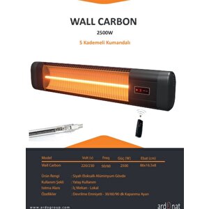 2500 Watt 5 Kademeli Kumandalı Carbon Elektirikli Isıtıcı