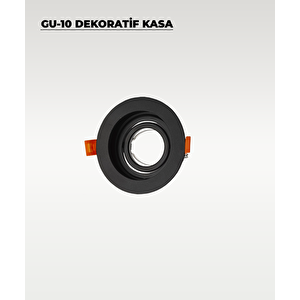 Gu10 Dekoratif Yuvarlak Metal Kasa Siyah