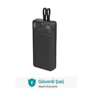 20.000 Mah Powerbank 22.5w Hızlı Şarj Taşınabilir Şarj Cihazı Çok Kablolu Dijital Göstergeli