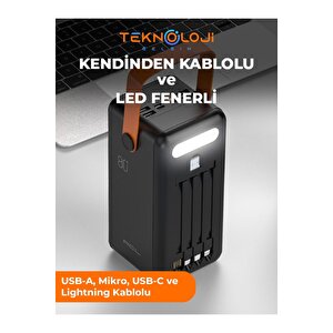 Güneş Enerjili Solar Powerbank 80.000 Mah Dijital Göstergeli El Fenerli 4 Çıkış Taşınabilir Batarya