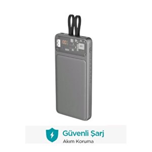 10.000 Mah Powerbank 22.5w Hızlı Şarj Taşınabilir Şarj Cihazı Çok Kablolu Dijital Göstergeli