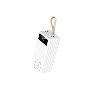 60.000 Mah Powerbank Taşınabilir Şarj Hızlı Dijital Göstergeli Çoklu Kablolu 4usb Girişli El Fenerli
