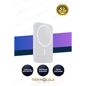 Magsafe 5000 Mah Powerbank Kablosuz Şarj Cihazı Iphone Uyumlu Wireless Şarj