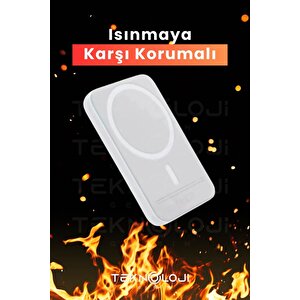 Magsafe 5000 Mah Powerbank Kablosuz Şarj Cihazı Iphone Uyumlu Wireless Şarj