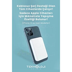 Magsafe 5000 Mah Powerbank Kablosuz Şarj Cihazı Iphone Uyumlu Wireless Şarj