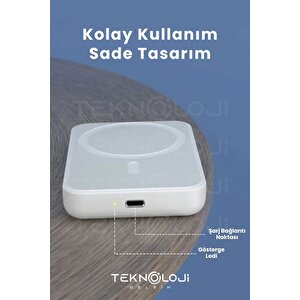 Magsafe 5000 Mah Powerbank Kablosuz Şarj Cihazı Iphone Uyumlu Wireless Şarj