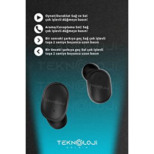 E6s Dots Universal Hd Ses Çift Mikrofon Extra Bass Powerbank Kutu Bluetooth Kablosuz Kulaklık