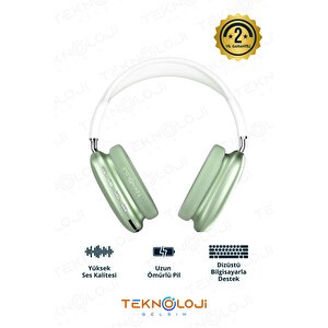 P9 Pro Bluetooth Kulaklık Kulak Üstü Stereo Extra Bass Ses Kalitesi Ios Ve Android Uyumlu  Aux/sd/fm