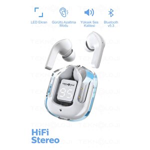Bluetooth Kulaklık Kablosuz Ultrapods Dijital Göstergeli Gaming Dokunamtik Enc Mipods V5.3 Yeninesil