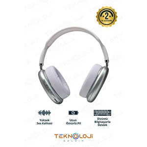 P9 Pro Bluetooth Kulaklık Kulak Üstü Stereo Extra Bass Ses Kalitesi Ios Ve Android Uyumlu  Aux/sd/fm