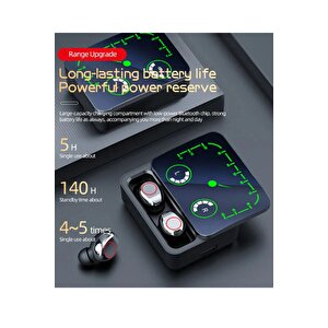 M90 Max Bluetooth Kulaklık Powerbankli Hız Göstergeli Mikrofonlu Kulak Içi Oyuncu Rgb Stereo V5.3
