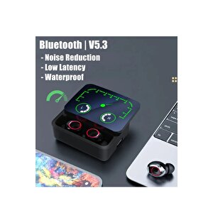 M90 Max Bluetooth Kulaklık Powerbankli Hız Göstergeli Mikrofonlu Kulak Içi Oyuncu Rgb Stereo V5.3