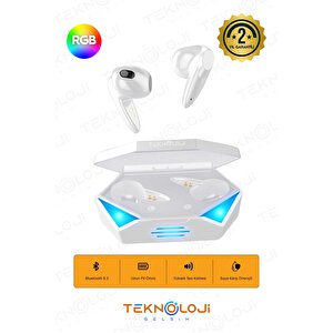 Oyuncu Kulaklığı Kablosuz Kulakiçi Rgb Işıklı Çift Mikrofonlu 3 Modlu Bluetooth 5.2 G20 Model