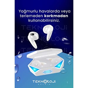 Oyuncu Kulaklığı Kablosuz Kulakiçi Rgb Işıklı Çift Mikrofonlu 3 Modlu Bluetooth 5.2 G20 Model