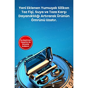 Bluetooth Kulaklık Kulakiçi Powerbanklı Çift Mikrofonlu Dokunmatik Kablosuz Earbuds F9 Pro