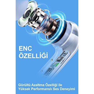 Bluetooth Kulaklık Kablosuz Ultrapods Dijital Göstergeli Gaming Dokunamtik Enc Mipods V5.3 Yeninesil