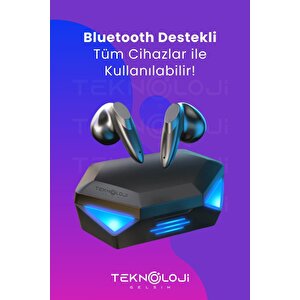 Oyuncu Kulaklığı Kablosuz Kulakiçi Rgb Işıklı Çift Mikrofonlu 3 Modlu Bluetooth 5.2 Tg-g20 G20