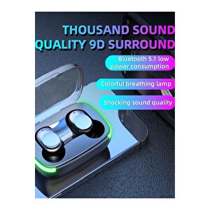 Y60 E-mipods Bluetooth Kulaklık Işıklı Çift Mikrofon Earbuds Basic Hd Ses Kablosuz V5.1 Yeni Nesil