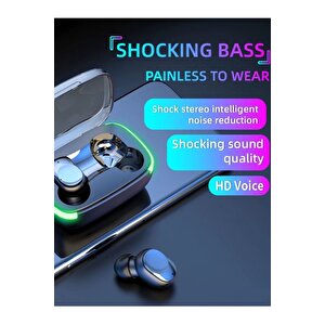 Y60 E-mipods Bluetooth Kulaklık Işıklı Çift Mikrofon Earbuds Basic Hd Ses Kablosuz V5.1 Yeni Nesil
