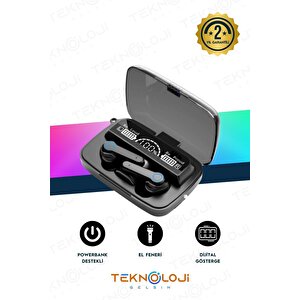 M19 Kablosuz Kulaklık Gaming Powerbankli El Fenerli Göstergeli 5.1 Stereo Bluetooth Kulaklık