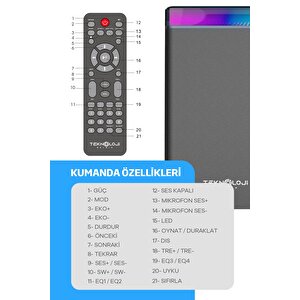 Hp-tv01 3+1 Soundbar Ev Sinema Sistemi Stereo Hd Ses Kalitesi Rgb Kablolu 45w Amfi̇ 15wx3  Soundbar