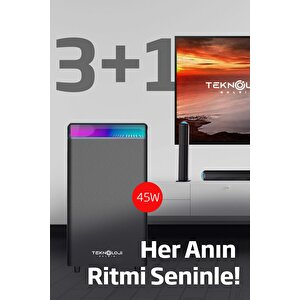 Hp-tv01 3+1 Soundbar Ev Sinema Sistemi Stereo Hd Ses Kalitesi Rgb Kablolu 45w Amfi̇ 15wx3  Soundbar