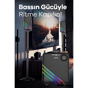Hp-tv02 2+1 Soundbar Ev Sinema Sistemi Stereo Hd Ses Rgb Kablolu 80 Watt Amfi̇ 15wx2 Soundbar