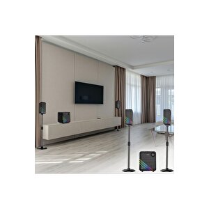 Hp-tv02 2+1 Soundbar Ev Sinema Sistemi Stereo Hd Ses Rgb Kablolu 80 Watt Amfi̇ 15wx2 Soundbar