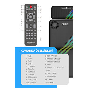 Hp-tv03 5+1 Soundbar Ev Sinema Sistemi Stereo Hd Ses Rgb Kablolu 100 Watt Amfi̇ 15wx5 Soundbar