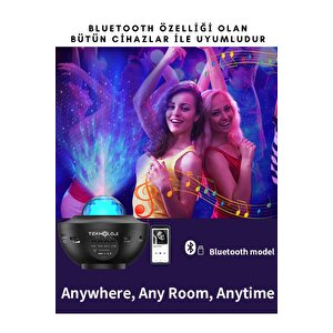 Galaksi Projektör Gece Lambası Bluetooth Hoparlör Disko Topu Yıldızlı Rgb Led Işıklı Tavan Aydınltma