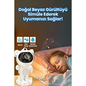 Gece Lambası Yıldız Projektör Astronot Işıklı Galaksi Samanyolu Projeksiyon Kumandalı