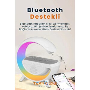 Akıllı Gece Lambası Speaker Bluetooth Hoparlör Kablosuz Şarj Rgb Masa Lambası Yatak Odası Dekor 3in1