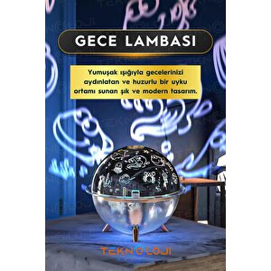 Çocuk Ve Bebek Gece Lambası Mini Projeksiyon Lambası Hava Nemlendirici 260 Ml Ultrasonik Galaksi