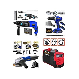 Alman  Kırıcı Delici Hilti Şarjlı Matkap Taşlama Çift Kartlı Soğutuculu 201 Amp Kaynak Makinası