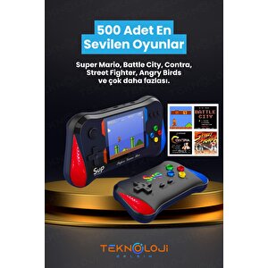 500 Oyun Retro Sup Konsolu X7m 3,5 Inç Ekran Video Oyunları  Hd/av Çıkışı Taşınabilir Mini Gamepad