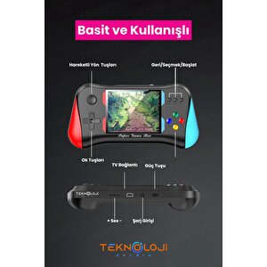 500 Oyun Retro Sup Konsolu X7m 3,5 Inç Ekran Video Oyunları  Hd/av Çıkışı Taşınabilir Mini Gamepad