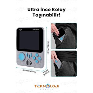 Mini Atari Taşınabilir Oyun Konsolu 3.5 Inç Ekran Çift Konsol 666 Adet Retro Oyun Gameboy El Atarisi