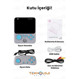 Mini Atari Taşınabilir Oyun Konsolu 3.5 Inç Ekran Çift Konsol 666 Adet Retro Oyun Gameboy El Atarisi