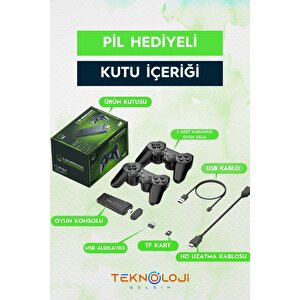 Gaming Atari 2.4g Uyumlu Kablosuz Çift Kol Atari Retro 20000 Oyun Game Stick